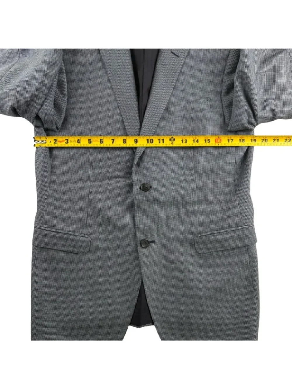 Z Zegna Men’s 100% Wool Blazer Jacket Blue/Gray Nailhead • 40R US | 50 EU